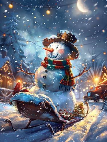 Tamseen DIY Diamond Painting Christmas Kit – 5D Diamant Bilder Snowman für Erwachsene | Kunstvolle Strass Stickerei Sets für Home Dekoration | 30x40 cm Wanddekoration von Diymood