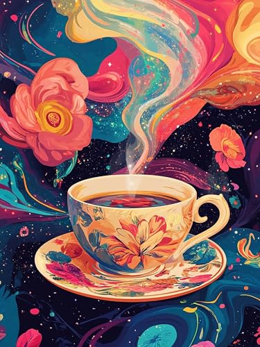 Tamseen DIY Diamond Painting Teetasse Kit – 5D Diamant Bilder Farbe für Erwachsene | Kunstvolle Strass Stickerei Sets für Home Dekoration | 30x40 cm Wanddekoration von Diymood