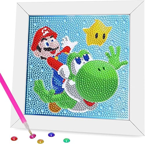 Diyooisx Diamond Painting Kinder Mädchen Cartoon Basteln Mädchen 8 Jahre Geschenke für Mädchen 7 8 9 10 11 12 Jahre - 5D Diamant Painting Bilder Mit Holzrahmen Mädchen Geschenke 7 Jahre (18x18 cm) von Diyooisx