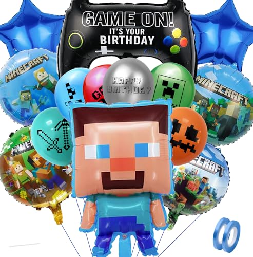 Minecraft Geburtstagsdeko junge Minecraft Deko Geburtstag Junge Minecraft ballons Miner Gamer Luftballon Geburtstag Set Mädchen Junge Party Deko Tortendeko Kuchen Deko Kinder von Diyooisx