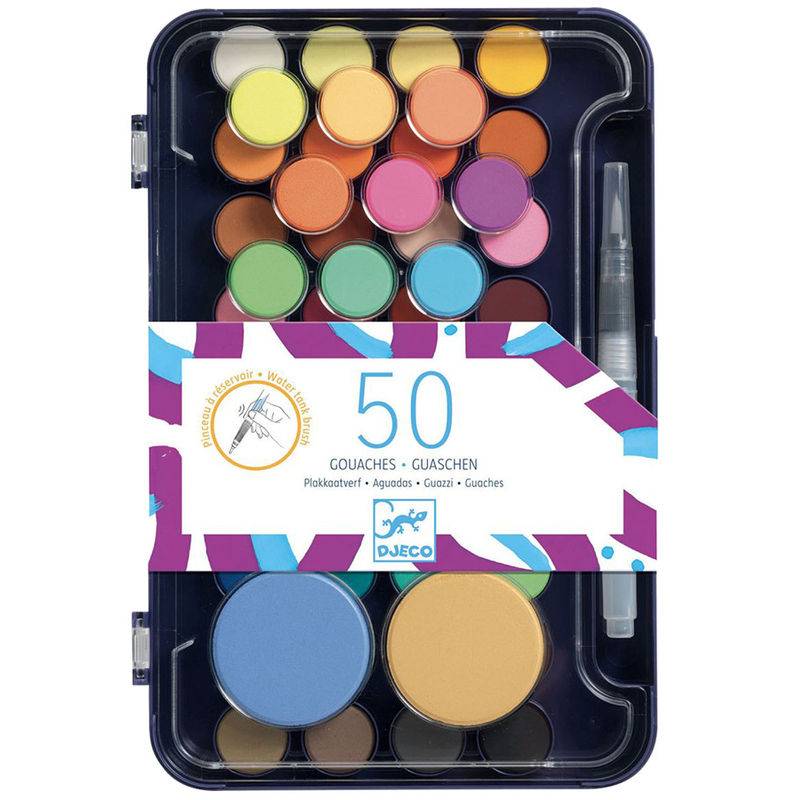 Wassermalfarben Künstlerpalette Mit 50 Farben+Pinsel von Djeco