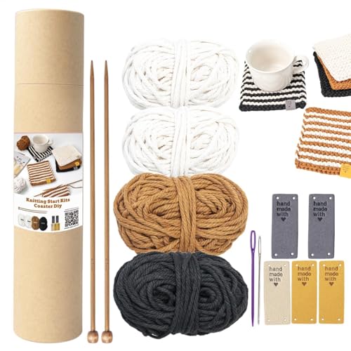 Djowyh Häkel Anfänger Kit | Häkel Startpaket Mit Garn Und Stricknadeln, Schritt Für Schritt Anleitung, Garn, Stricknadeln, Bastelsets Für Erwachsene von Djowyh