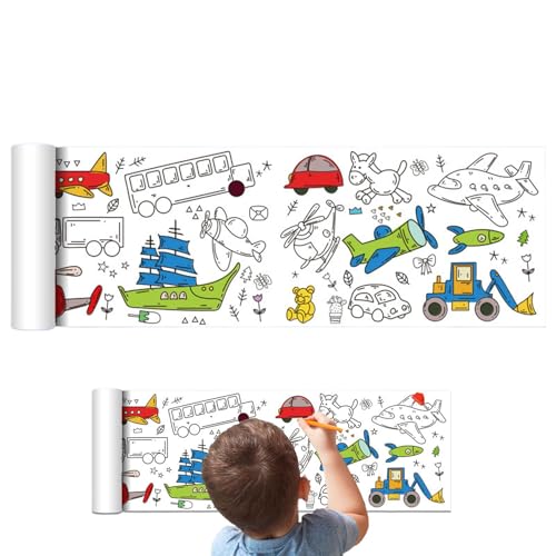 Djowyh Kinder Malvorlagen, Cartoon Malvorlagenpapier Rolle,Cartoon langer Salon Wandkleber - Mädchen praktisches Spielzeug, um die Fantasie und Kreativität für Klassenzimmer, Schlafzimmer zu fördern von Djowyh