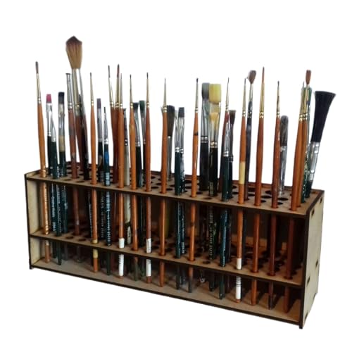 Djowyh Pinselhalter Malen, Pinsel Organizer Mit 67 Löchern Für Künstler, Make Up Pinselhalter Pinsel Halter Ständer, Aufbewahrung Für Pinsel, Stifte, Farbe 1/2 Stk von Djowyh