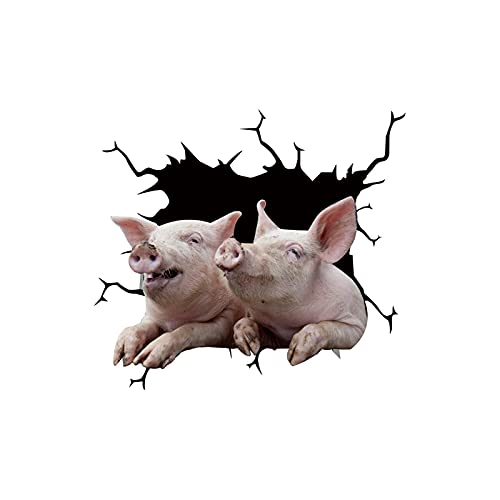 Süß 3D Schwein Wandaufkleber Kinderzimmer Schlafzimmer Wandtattoo WC Deckel Wasserfest Aufkleber Badezimmer Wandsticker Auto Aufkleber Anime lustige Dekoration (D) von Dkings