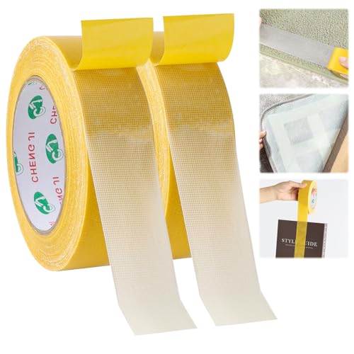 Dmkohi Teppichklebeband, Klebeband Doppelseitig Handreißbar, Double sided Tape Stark Klebend, Doppelklebeband Extra Stark, Doppelseitiges Klebeband für Fast Alle Untergründe in Industriequalität von Dmkohi