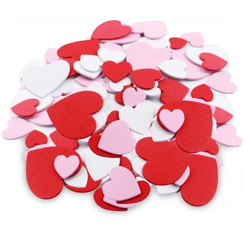 Dmnnlp 240 Pcs Herz Sticker, Moosgummi Herzen Selbstklebend, Farben Gemischt Herz Sticker Deko für Valentinstag Muttertag Hochzeit Geburtstag von Dmnnlp