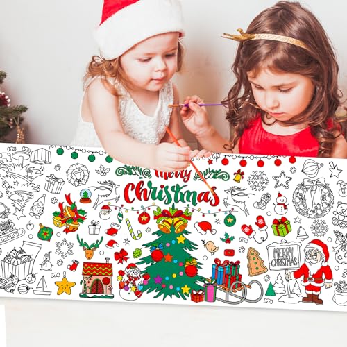 Dmnnlp 76 x 183cm Ausmaltischdecke Kinder, Papier Tischdecke Zum Ausmalen Weihnachten, Maltischdecke für Weihnachtsbasteleien und Weihnachtsdekorationen von Dmnnlp