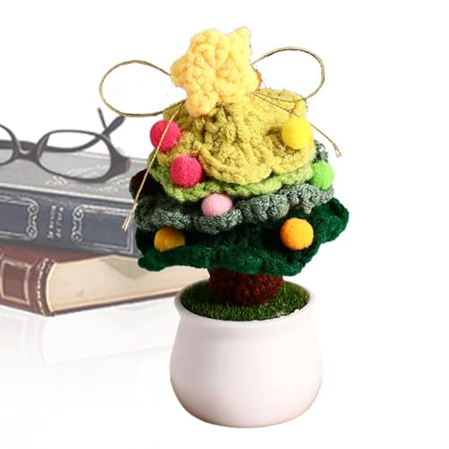 Dmuzsoih Gestrickter Weihnachtsbaum | Weiche Gestrickte Ornament Häkelblumen | Festliche Kunstblumen Häkeln Weihnachtsbaumschmuck für Weihnachten Geburtstag von Dmuzsoih