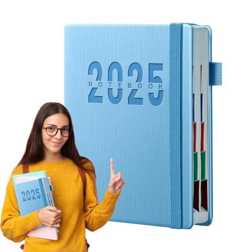 Dmuzsoih PU-Leder-Notizbuch, Planer-Notizbuch 2025-365 Tage 2025 Planer Notizblock,A5-Notizblock für Veranstaltungsplaner, Mehrzweck-Notizbuch für Arbeitsplan, Geschäft von Dmuzsoih