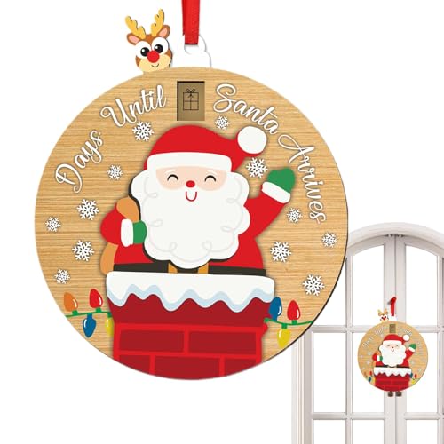 Dmuzsoih Weihnachtsbaumanhänger aus Holz, verschiebbarer Countdown-Weihnachtsschmuck, Weihnachtsbaum-Anhänger-Kalender, Countdown-Schiebedekorationen in leuchtenden Farben für Schrank, Bücherregal, von Dmuzsoih