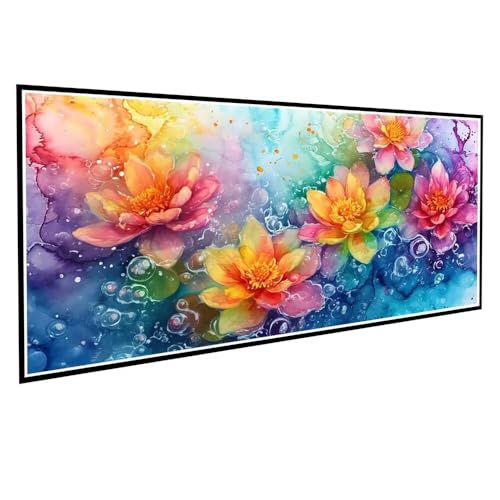 Diamond Painting Abstrakt Diamond Painting Groß XXL 90x180cm Mosaik Bastelset Erwachsene Blume Crystal Art Malerei Stickerei Kreuzstich Basteln Wohnzimmer Schlafzimmer Wand Dekor Frauen Geschenke V-71 von Dnnufagg