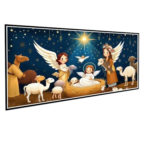 Diamond Painting Erwachsene kinder Karikatur Diamond Painting XXL 40x80cm Full Drill Jesus Diamant Painting Bilder Perlen Bilder Malerei Bastelset Mosaikherstellung, Wand Dekor Geschenke Mädchen V-93 von Dnnufagg