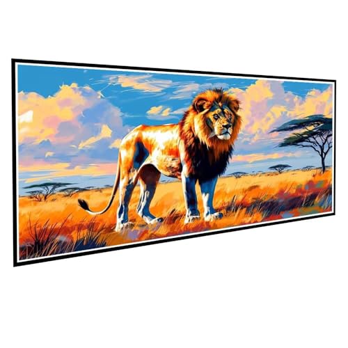 Diamond Painting Erwachsene kinder Löwe Diamond Painting XXL 60x120cm Full Drill Landschaft Diamant Painting Bilder Perlen Bilder Malerei Bastelset Mosaikherstellung, Wand Dekor Geschenke V-100 von Dnnufagg