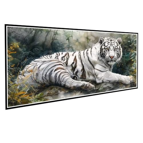 Diamond Painting Erwachsene kinder Tiger 5D Diamond Painting XXL 60x120cm Full Drill Landschaft Diamant Painting Bilder Perlen Bilder Malerei Bastelset Mosaikherstellung, Wand Dekor Geschenke V-70 von Dnnufagg