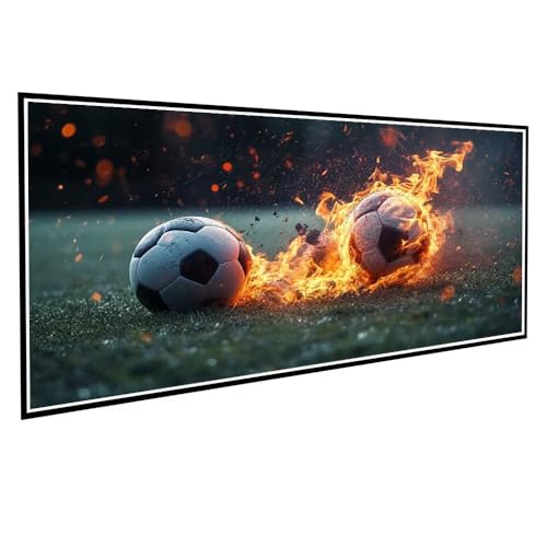 Diamond Painting Fußball Diamond Painting Groß XXL 50x100cm Mosaik Bastelset Erwachsene Feuer Crystal Art Malerei Stickerei Kreuzstich Basteln Wohnzimmer Schlafzimmer Wand Dekor Frauen Geschenke V-95 von Dnnufagg