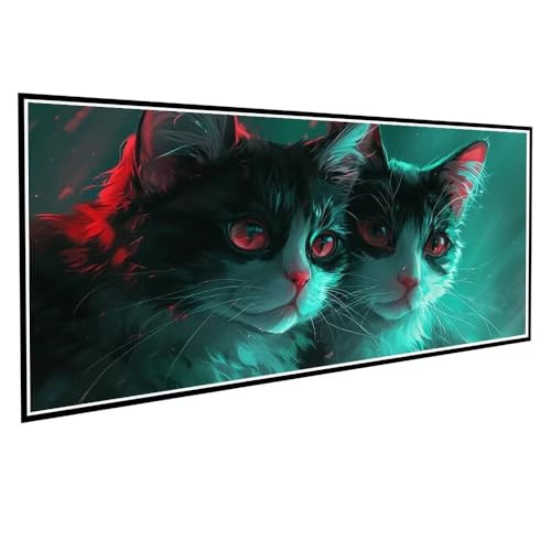 Diamond Painting Katze Diamond Painting Groß XXL 30x60cm Mosaik Bastelset Erwachsene Niedlich Crystal Art Malerei Stickerei Kreuzstich Basteln Wohnzimmer Schlafzimmer Wand Dekor Frauen Geschenke V-84 von Dnnufagg