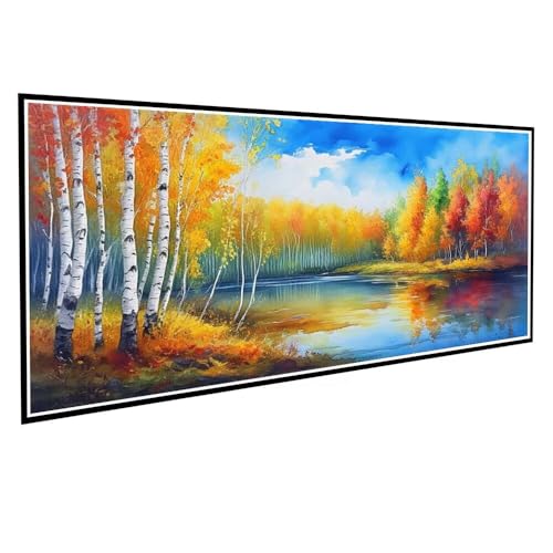 Diamond Painting Landschaft Diamond Painting Groß XXL 90x180cm Mosaik Bastelset Erwachsene Baum Crystal Art Malerei Stickerei Kreuzstich Basteln Wohnzimmer Schlafzimmer Wand Dekor Geschenke V-64 von Dnnufagg