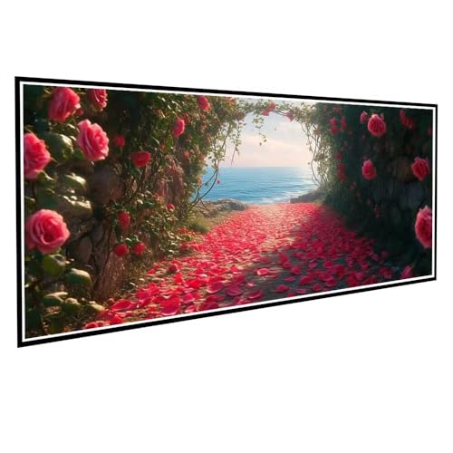 Diamond Painting Rose Diamond Painting Groß XXL 30x60cm Mosaik Bastelset Erwachsene Landschaft Crystal Art Malerei Stickerei Kreuzstich Basteln Wohnzimmer Schlafzimmer Wand Dekor Frauen Geschenke V-92 von Dnnufagg