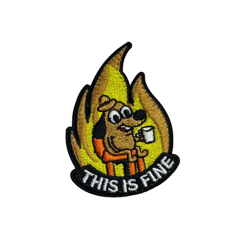 This is Fine Morale Patch – Meme Patch Morale Patch Patches für Rucksack Patches für Hüte – Klettverschluss von DoLife Attached