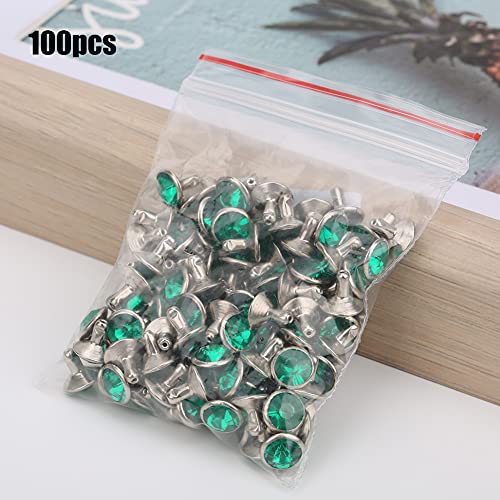 100 Stück Rhinest-Niete, B, Acryl-Diamant, 8 Mm, Dekorative Dekorative Acrylperle, 8 Mm Kristall-Diamant-Niete, DIY-Ohrstecker, Kleidungszubehör, 8 Mm Silberrand, Kristall (8 mm von Doact