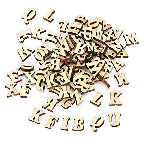 Holzbuchstaben, 200 Stück, DIY-Buchstabenform, Holzbuchstaben, Holzbuchstaben, Holzplatte, Lernspielzeug, Basteln, Dekor für 26 Englische Buchstaben von Doact