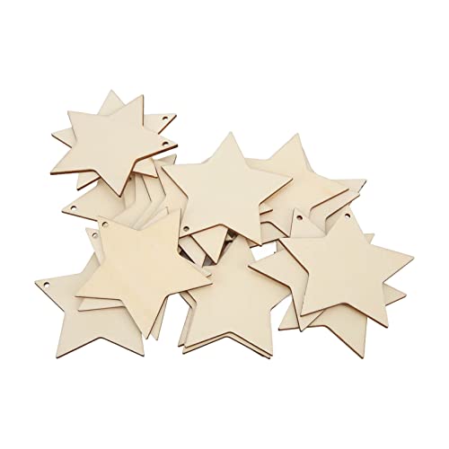 Holzsterne für Handwerk, 20 Prozent Holzsterne für Handwerksholzsterne für Handwerksstern Ornamente Glatt Touch Ungiftiger Haltbarer Antialllergic Star Holzchip von Doact