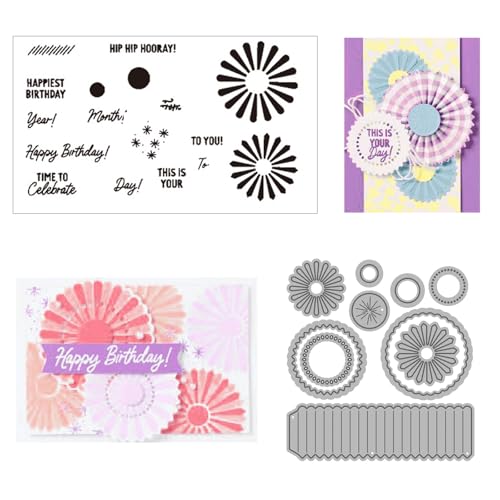 Doafoce Klare Stempel und Stanzen Set Stempel Set Und Metall Schneiden Sterben Stempelset und Stanzformen für DIY Scrapbooking Album Dekorative Papierformen Kartenherstellung von Doafoce