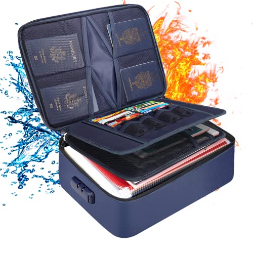 DocSafe Datei-Organizer mit Schloss, feuerfeste Dokumenten-Organizer-Tasche mit wasserabweisendem Reißverschluss, 3-lagig, tragbar, für Reisen, Zuhause, Büro, Archivierung, sichere Tasche für Laptop, von DocSafe