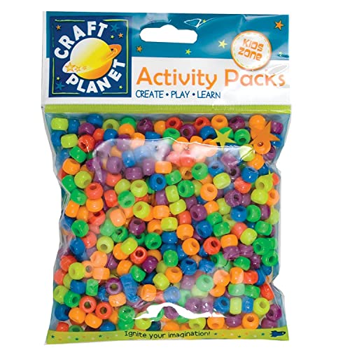 Craft Planet Schmuckperlen, 140 g, Neonfarben, 500 Stück von Docrafts