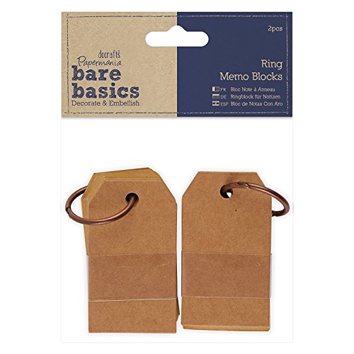 DOCrafts pma174364 Papermania Bare Basics Ring Memo Blocks (2 Stück), braun von Docrafts