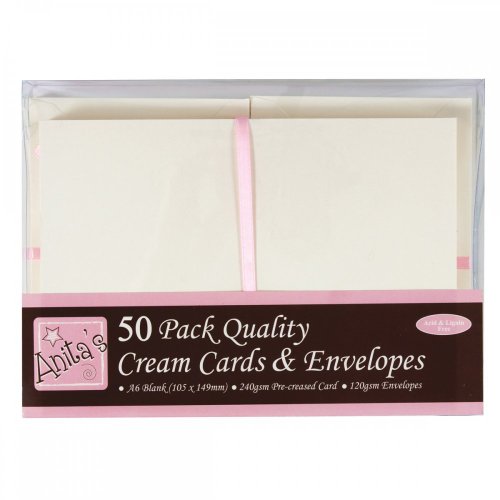 Docrafts Anita's Cards W/Envelopes A6 50/Pkg-Cream von Docrafts