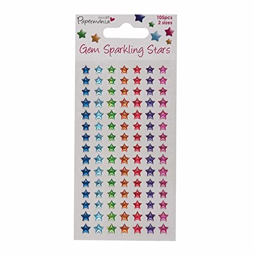 Docrafts PMA 8051202 Sparkling Gems, Sterne, sortiert Brights (105 Stück) von Papermania