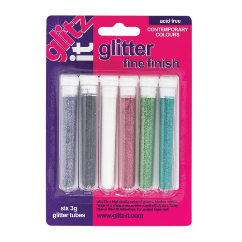 Glitz ES 3 G auf Moderne Finish Glitter Tube, mehrfarbig, 6 Stück von Docrafts