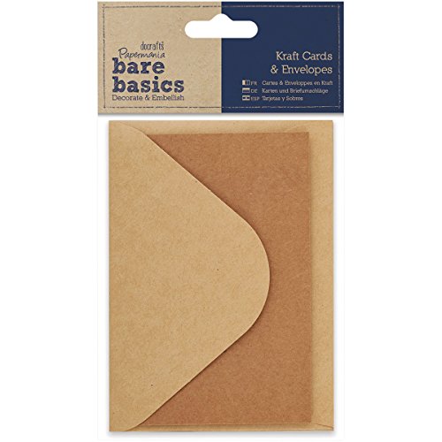 Papermania Bare Basics Kraft Cards W/Envelopes 3/Pkg-3.5"X5" von Docrafts