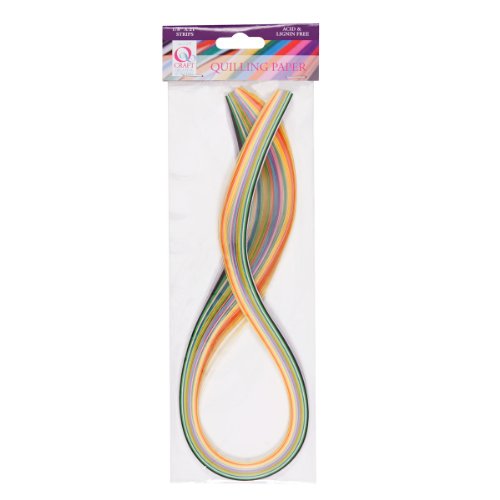 Qcraft Quilling-Papierstreifen zum Basteln, 3 mm dick 3 mm Rüschen-Papierstreifen, 108-teilig, gemischte Pastellfarben Mixed Pastel von Docrafts