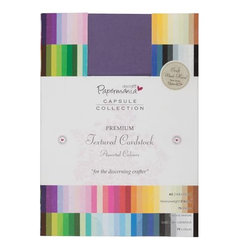 Docrafts A5 Premium tonkartons Textur Kapsel, mehrfarbig (75 Stück) von Papermania