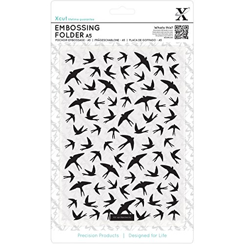 docrafts XCU515213 Xcut Universal A5 Prägeschablone, Schwalben, Transparent von Docrafts