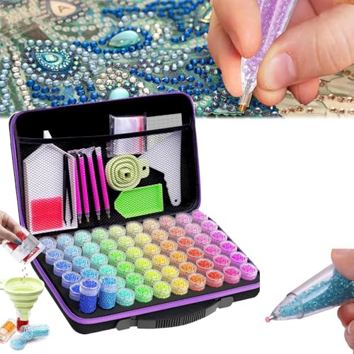 Diamond Painting Flower Pot Shape Point Drill Pen,Automatic Dispensing Diamond Painting Pen,Diamond Painting Tools,Diamond Art Painting Kit,Diamond Art Automatic Bead Dispenser Pen (60PCS Pens Kit) von Doduiu