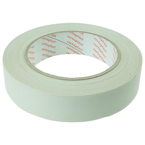 Dönges Certoplast Gewebeklebeband, weiß, 25 mm x 25 m (Befestigungsband Elektrikerpflaster Elektropflaster Klebeband Montageband Universalklebeband Universalklebeband.04651-00209-00 Gewebeband) von Dönges