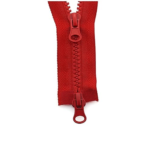 1pcs 5# 80/90/100/120/150cm Nylon Reißverschlüsse Doppel -Schieberegler Harz Reißverschluss, Rot, 120cm von DogmiL