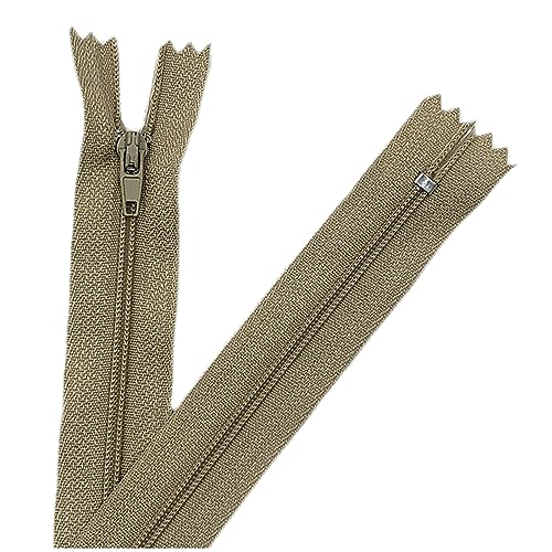 20pcs Nylon Reißverschlüsse 3# geschlossener Nylonspulen -Reißverschluss, Khaki, 10cm von DogmiL