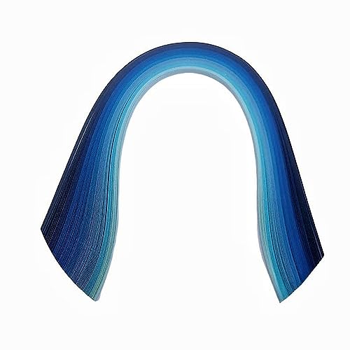 Quilling-Papierstreifen mit Farbverlauf, Pastellfarben, 5 mm – 9 Farben, 90 Stück – Länge 39 cm – Breite des Papier-Wasserzeichens 5 mm (blau) von DoingDo