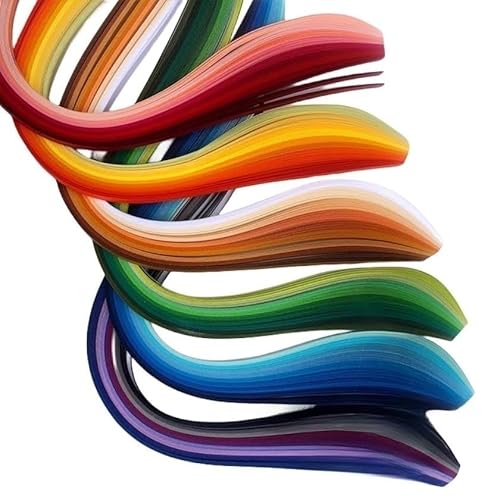 Quilling-Papierstreifen mit Farbverlauf, Pastellfarben, 5 mm – 9 Farben, 90 Stück – Länge 39 cm – Breite des Wasserzeichens aus Quilling-Papier 5 mm (Set mit 6 Taschen) von DoingDo