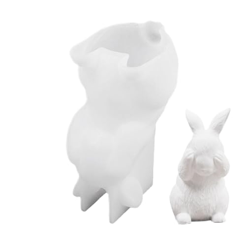 Silikonform Für Hasen - Ostern Kaninchen Silikonform, Kaninchen Gießformen Silikon, Silikonform Kerzenhalter Osterhase 3d Silikonform Osterhase, Für Kerzen OrnamenteTortendeko Seife Fondant Basteln von Doiyislem