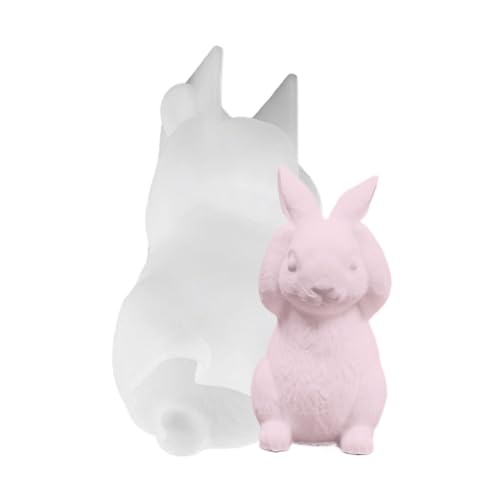 Silikonform Für Hasen - Ostern Kaninchen Silikonform, Kaninchen Gießformen Silikon, Silikonform Kerzenhalter Osterhase 3d Silikonform Osterhase, Für Kerzen OrnamenteTortendeko Seife Fondant Basteln von Doiyislem