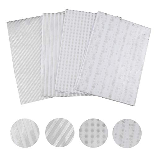 Dokeno 60 Stück Seidenpapier Silber, 70 x 50 cm Geschenkpapier Weiß mit Silber, Geschenkpapier Geburtstag, Seidenpapier Silber Metallic, Geschenkpapier Set für Weihnachten, Hochzeit Geschenkverpackung von Dokeno