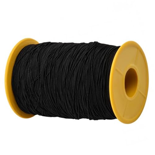 Dokeno Elastisch Faden 0.5mmx320m Elastisch Perlenschnur Gummikordel Stretch Fabric Crafting Beading Cord Faden für DIY Armbändern Halsketten Schmuck Herstellung (Schwarz) von Dokeno