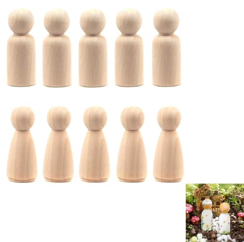 20 Stück Holz-Puppe, 65 mm, unlackiertes Holz, weiblich, männlich, schlicht, blanko, Engelspuppen für Heimwerker, Handwerk, Hochzeit, Party (20 Stück) von Dolaso