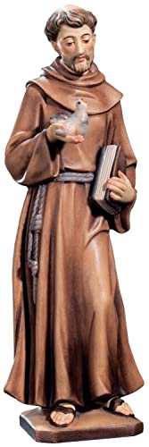 Heiligenfigur Heiliger Franziskus H 15 cm Franz von Assisi Holzfigur Holzstatue Statue aus Ahornholz von Dolfi